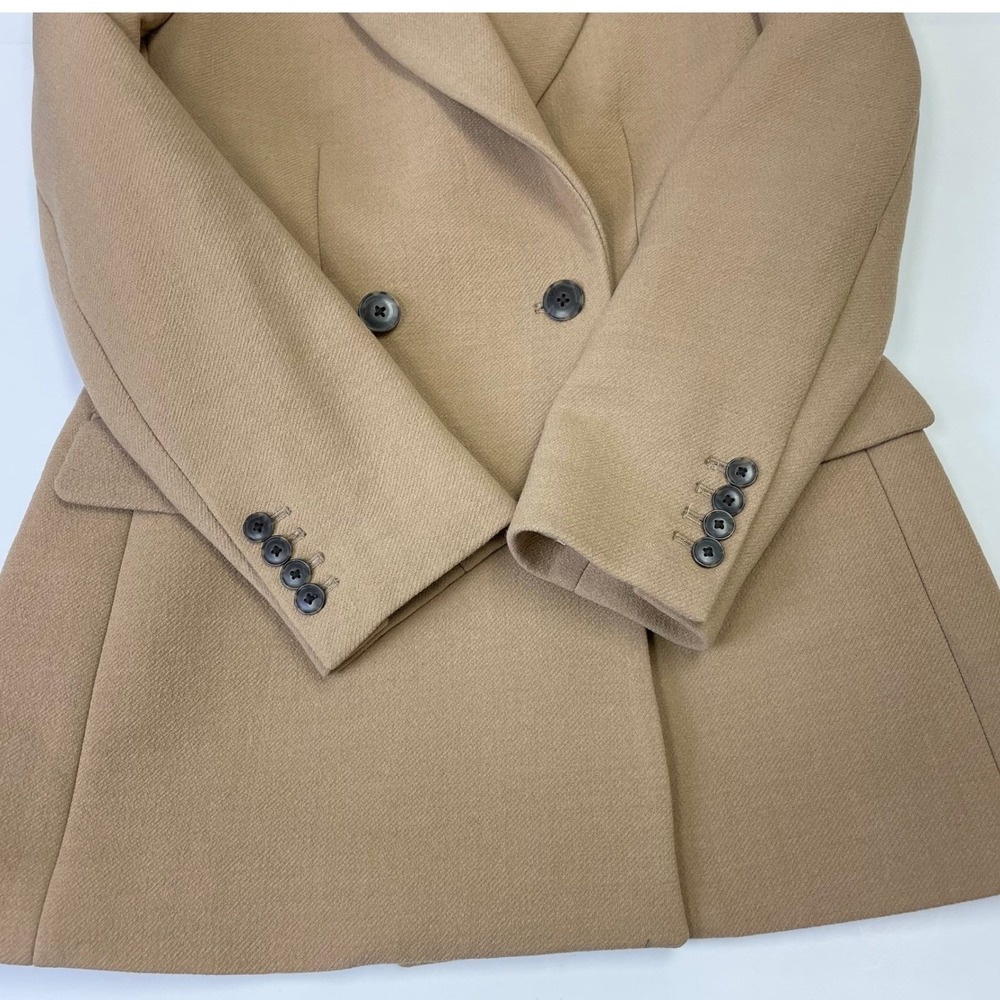 J.Crew Italian Double Cloth Wool Blazer Double Breasted Jacket 4 Camel Tan - Picture 9 of 16